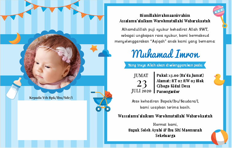 Detail Contoh Undangan Aqiqah Digital Nomer 50