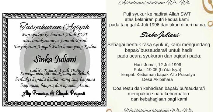 Detail Contoh Undangan Aqiqah Digital Nomer 55