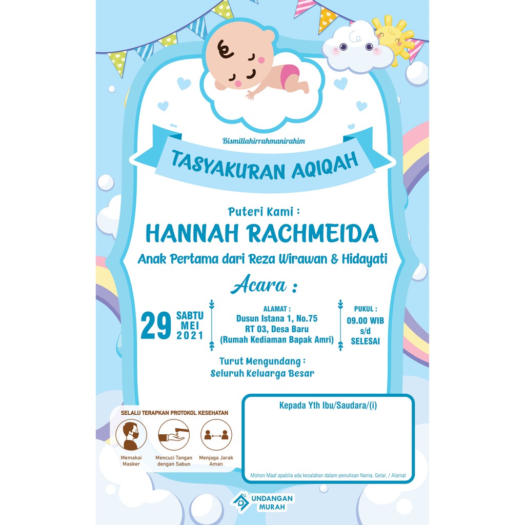 Detail Contoh Undangan Aqiqah Digital Nomer 58