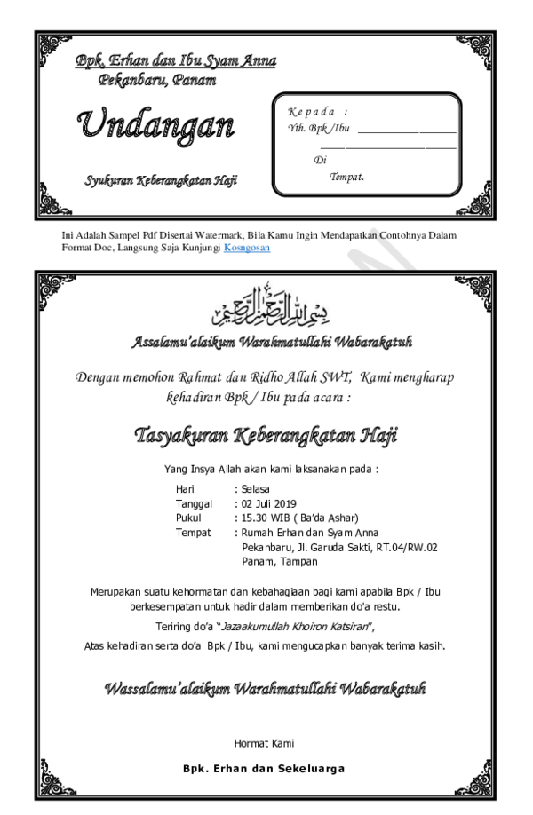 Detail Contoh Undangan Haji Doc Nomer 2