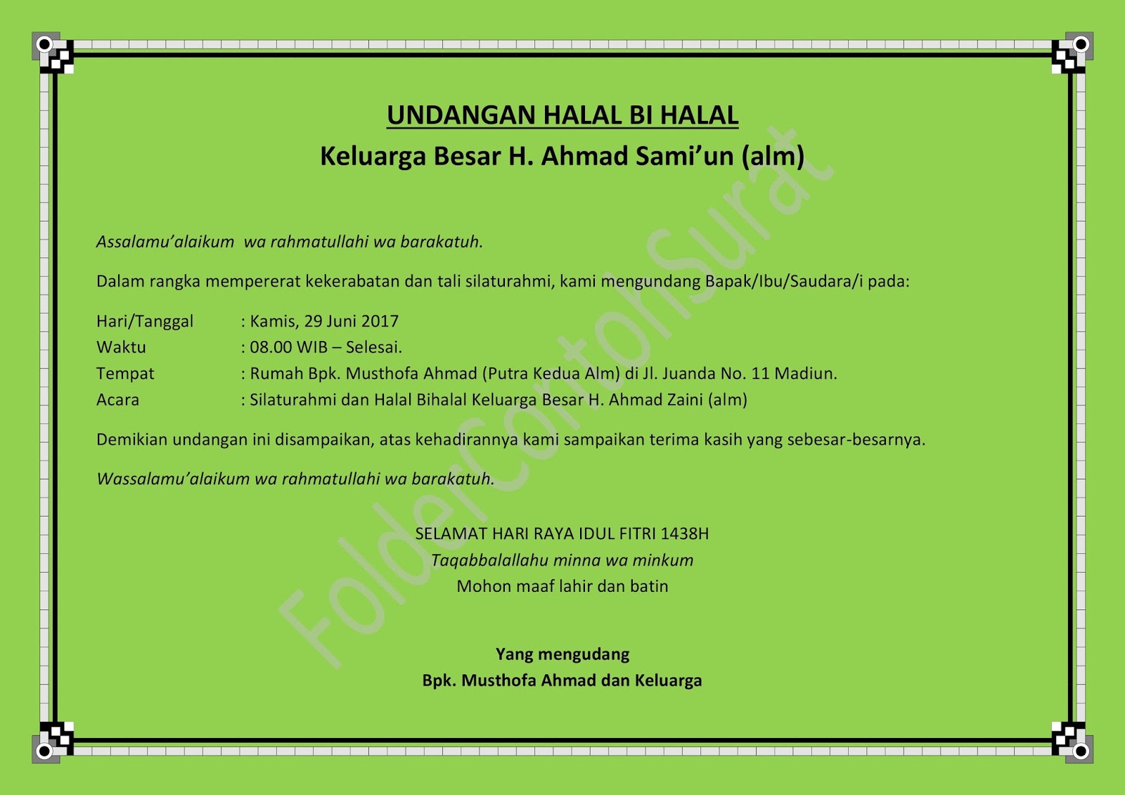 Detail Contoh Undangan Halal Bihalal Idul Fitri Nomer 16