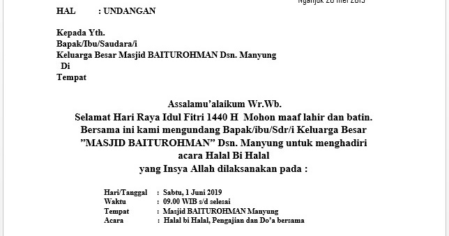 Detail Contoh Undangan Halal Bihalal Idul Fitri Nomer 20
