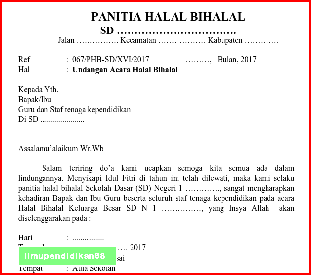 Detail Contoh Undangan Halal Bihalal Idul Fitri Nomer 26