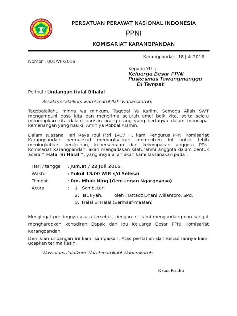 Detail Contoh Undangan Halal Bihalal Idul Fitri Nomer 38