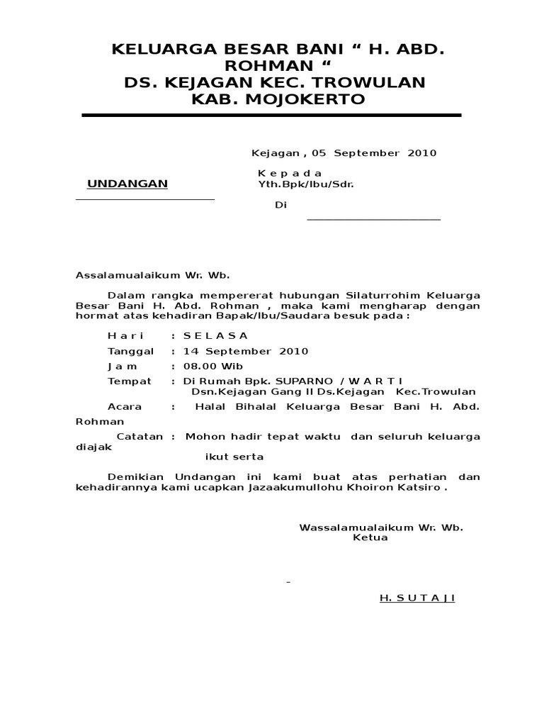 Detail Contoh Undangan Halal Bihalal Keluarga Koleksi Nomer 36