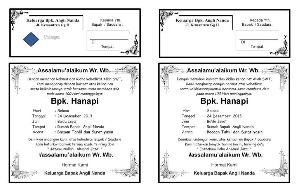 Detail Contoh Undangan Khatam Quran Nomer 24