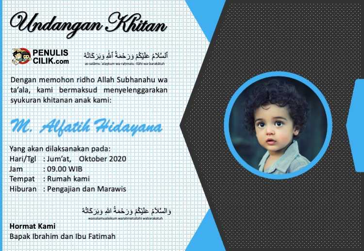 Detail Contoh Undangan Khitanan Anak Nomer 19