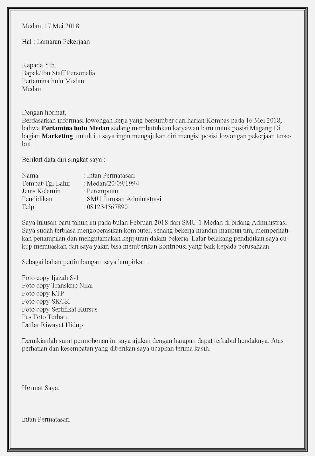 Detail Contoh Undangan Lamaran Kerja Koleksi Nomer 18