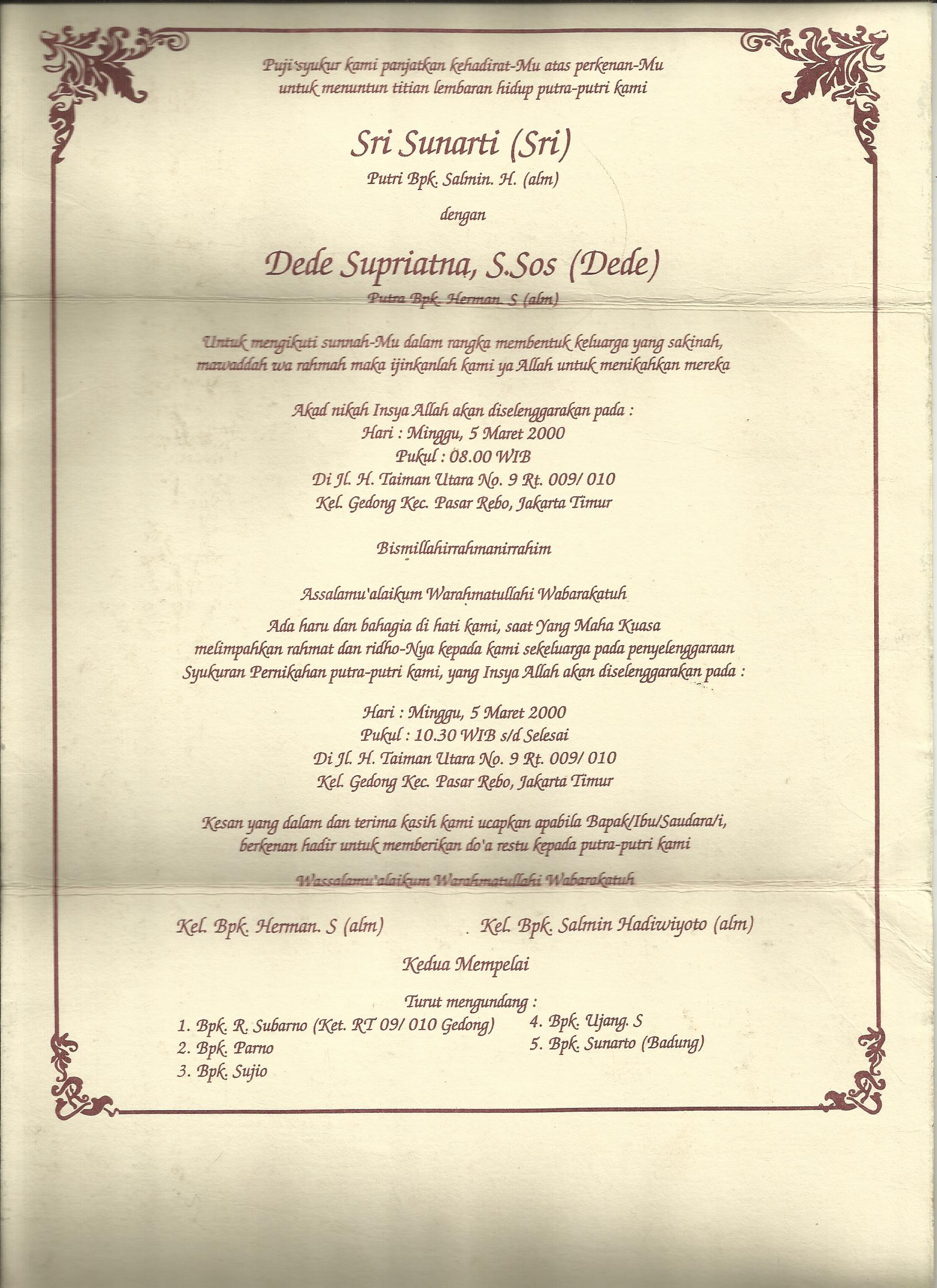 Detail Contoh Undangan Lamaran Via Wa Nomer 46