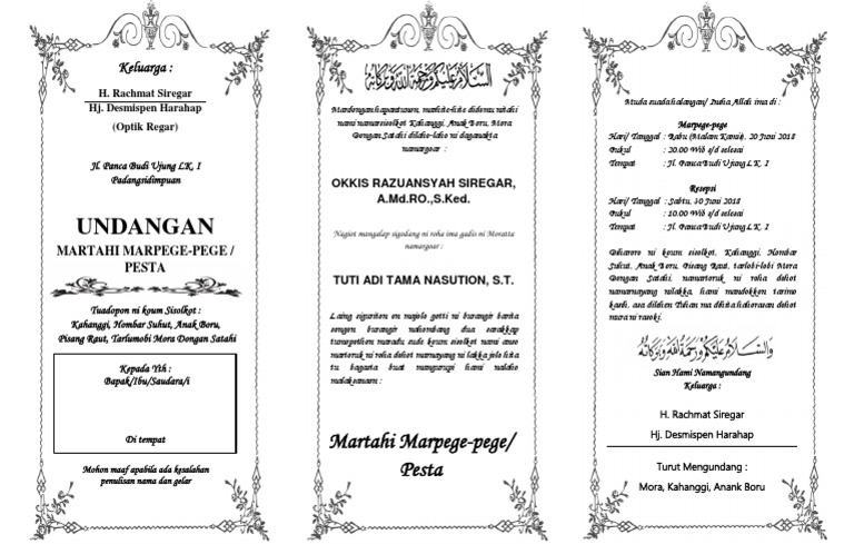 Detail Contoh Undangan Marpege Pege Nomer 4