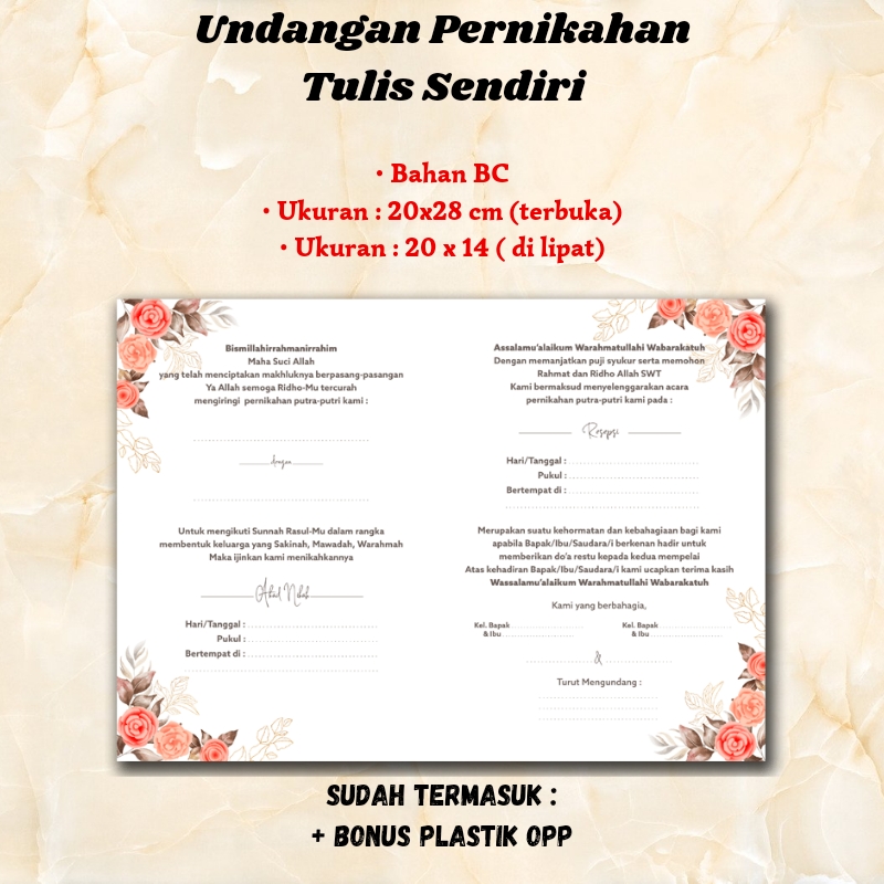 Detail Contoh Undangan Nikah Tulis Tangan Nomer 13