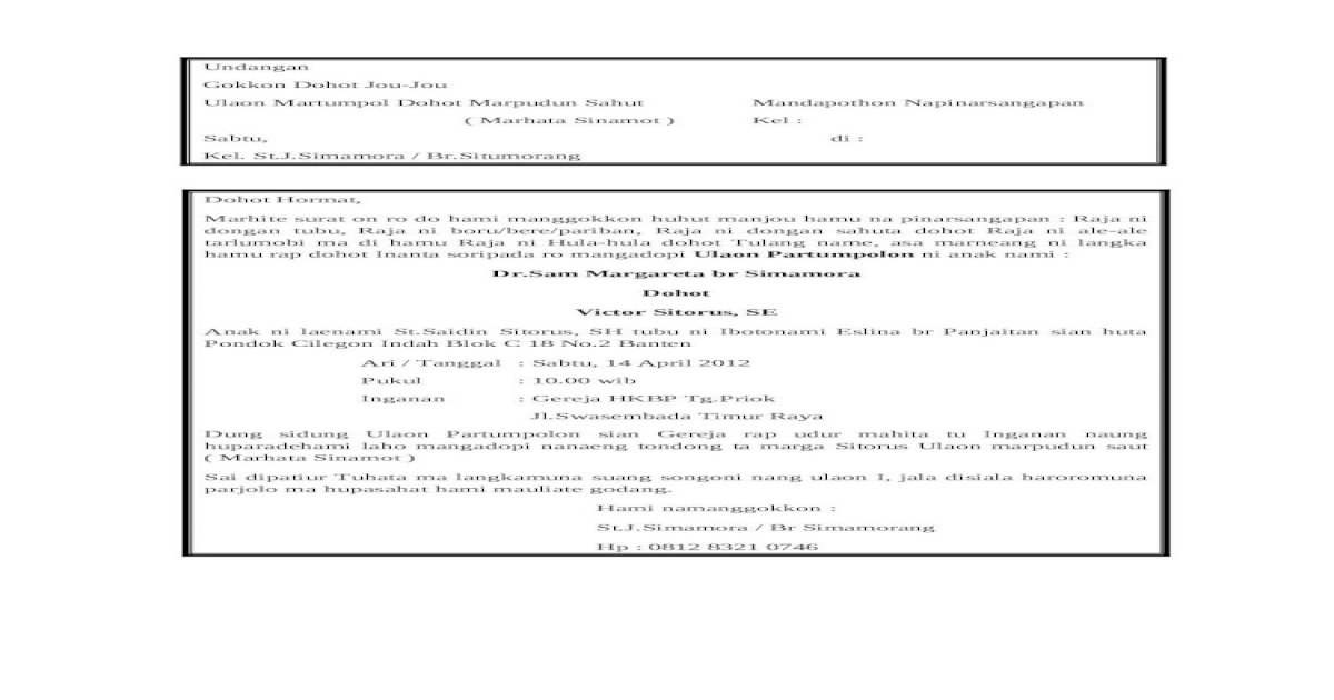 Detail Contoh Undangan Partumpolon Nomer 40