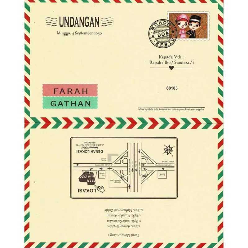 Detail Contoh Undangan Pernikahan 1 Lembar Bolak Balik Nomer 47