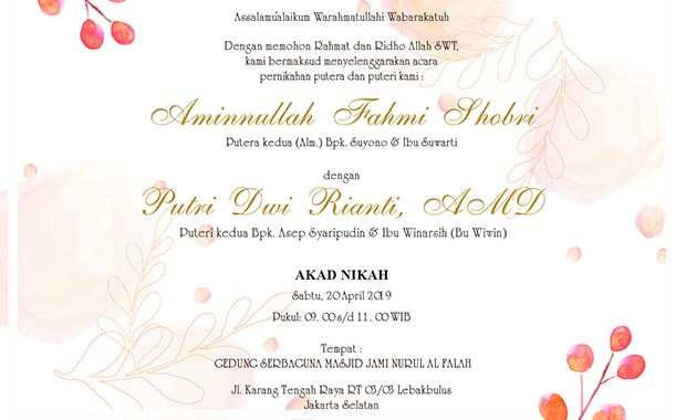 Detail Contoh Undangan Pernikahan Almarhum Nomer 14