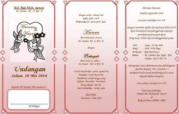 Detail Contoh Undangan Pernikahan Almarhum Nomer 36