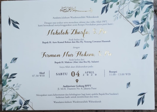 Contoh Undangan Pernikahan Mempelai Pria - 57+ Koleksi Gambar