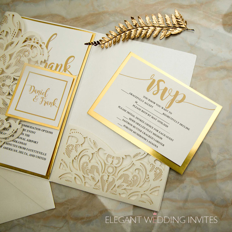 Detail Contoh Undangan Pernikahan Warna Gold Nomer 3