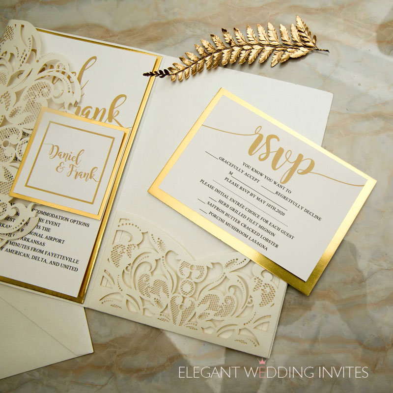 Detail Contoh Undangan Pernikahan Warna Gold Koleksi Nomer 3