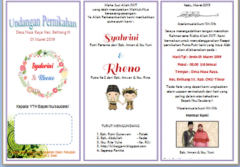 Detail Contoh Undangan Pernikahan Word Koleksi Nomer 19