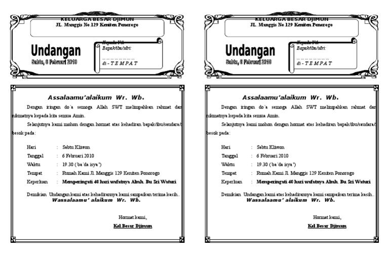 Detail Contoh Undangan Pitonan Nomer 20