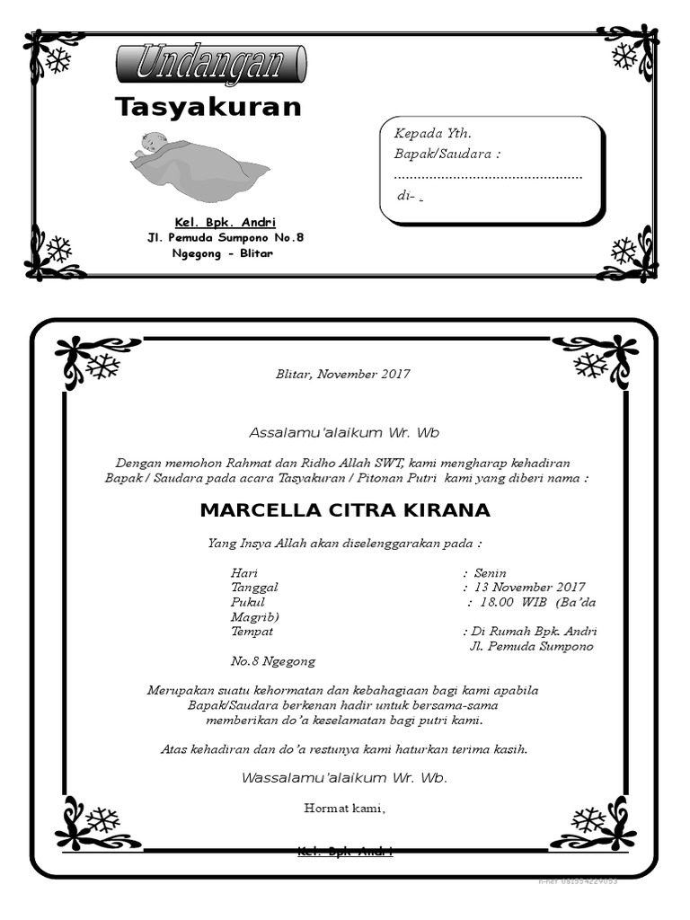 Detail Contoh Undangan Pitonan Nomer 23