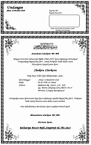 Detail Contoh Undangan Pitonan Nomer 25
