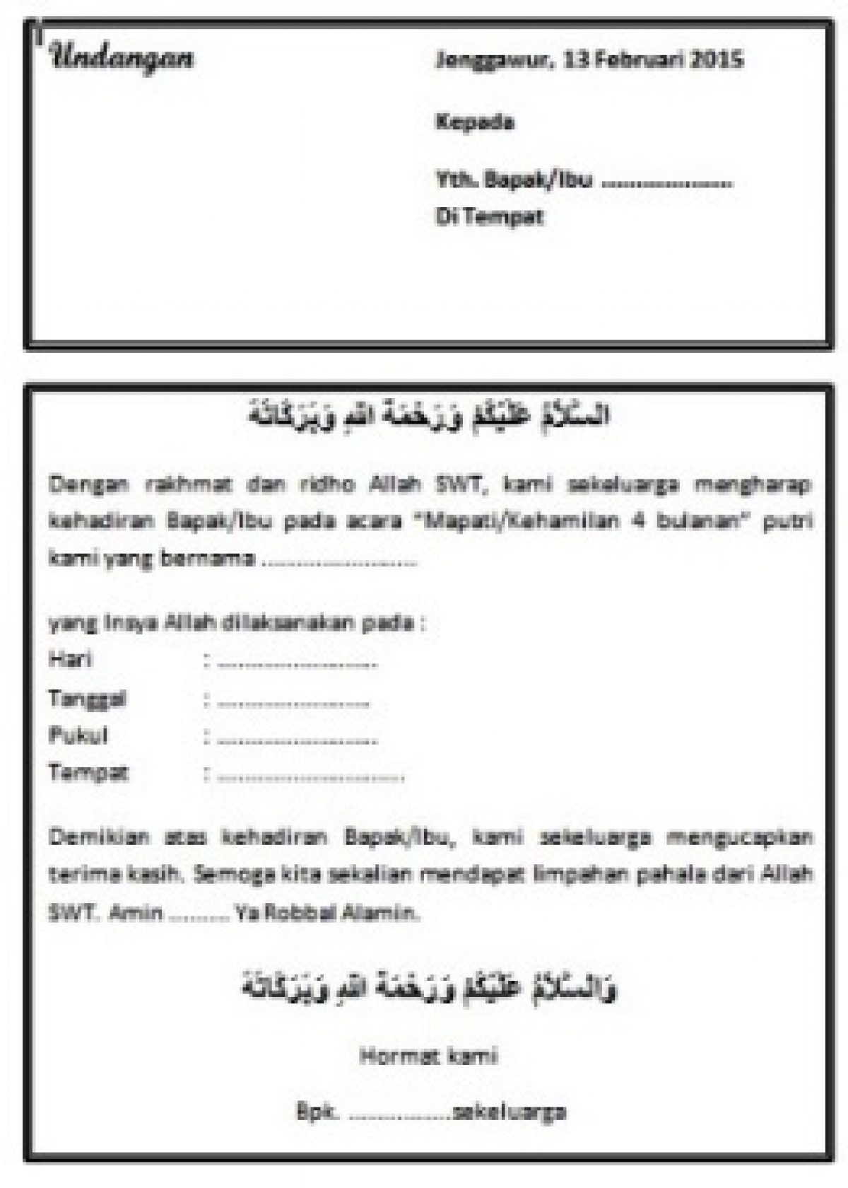 Detail Contoh Undangan Pitonan Nomer 27