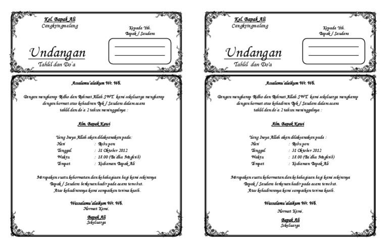 Detail Contoh Undangan Pitonan Nomer 33