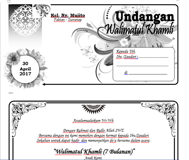 Detail Contoh Undangan Pitonan Nomer 39