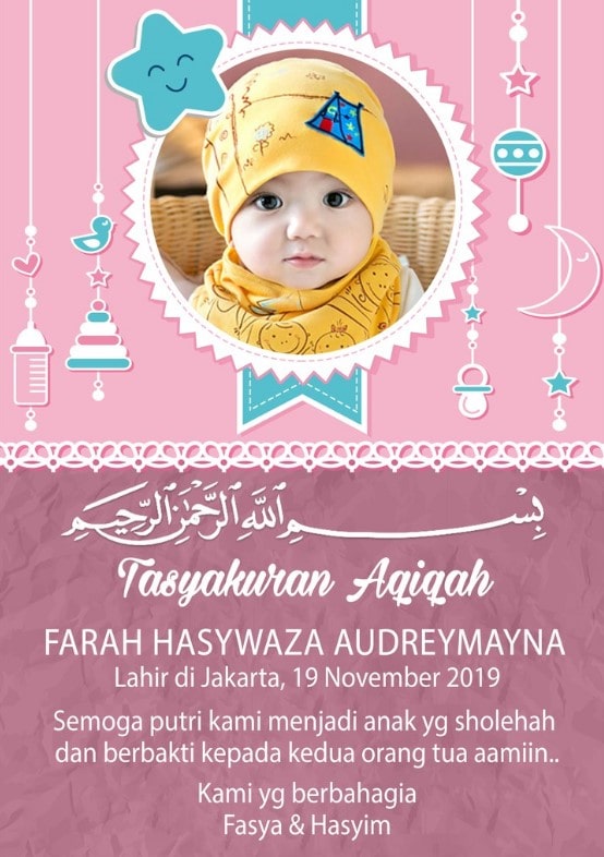 Detail Contoh Undangan Syukuran Aqiqah Anak Koleksi Nomer 45