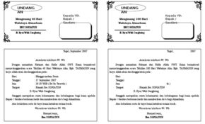 Detail Contoh Undangan Tahlil 1 Folio Dibagi 2 Nomer 25