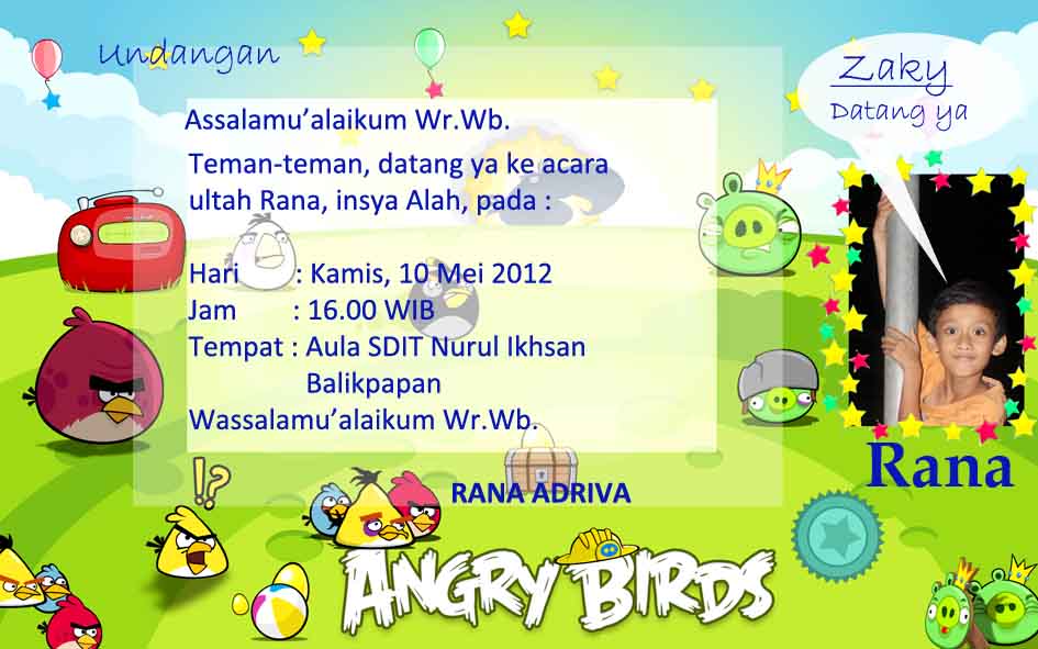 Detail Contoh Undangan Ulang Tahun Anak Anak Nomer 13