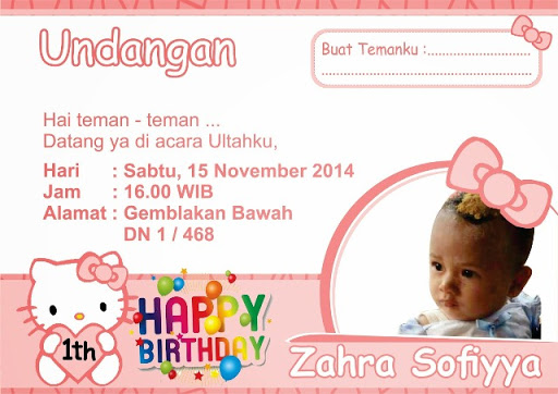 Detail Contoh Undangan Ulang Tahun Anak Anak Nomer 19