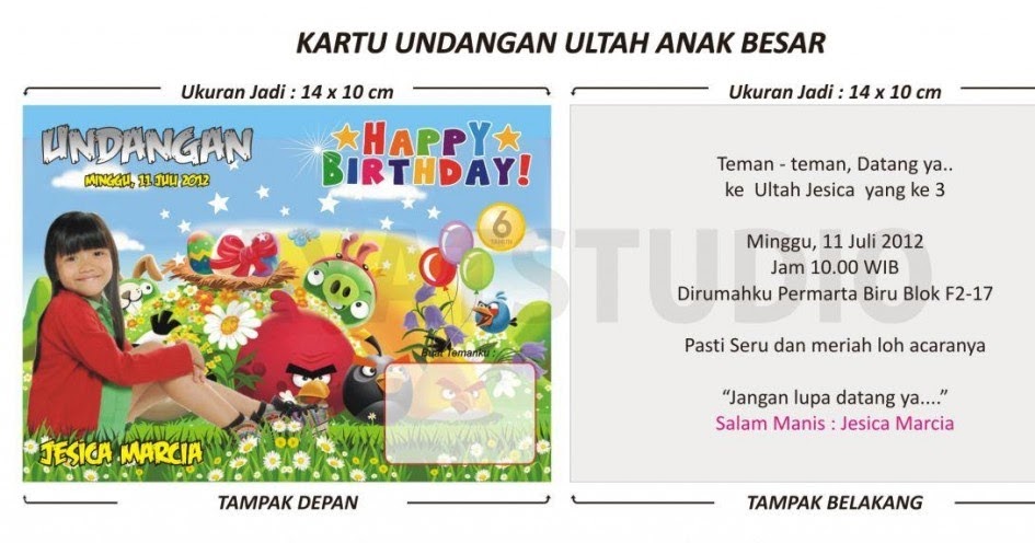 Detail Contoh Undangan Ulang Tahun Anak Anak Nomer 27