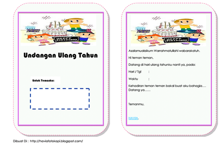 Detail Contoh Undangan Ulang Tahun Anak Anak Nomer 36