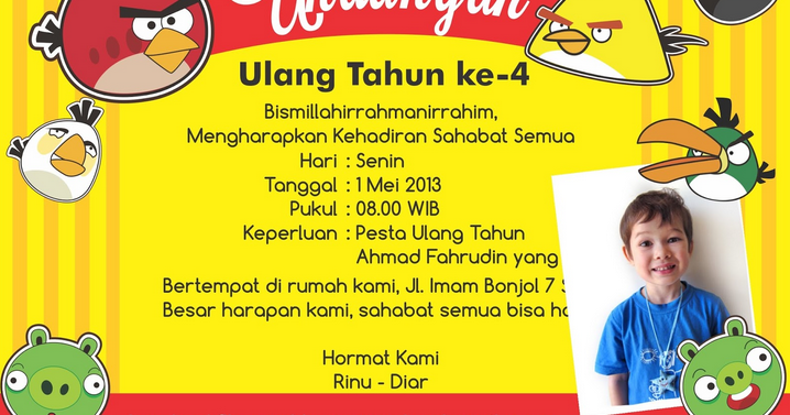Detail Contoh Undangan Ulang Tahun Anak Anak Nomer 41
