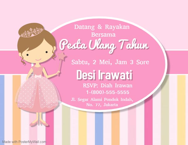 Detail Contoh Undangan Ulang Tahun Anak Anak Nomer 8