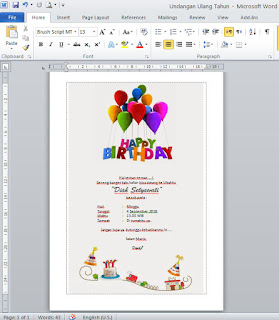 Detail Contoh Undangan Ulang Tahun Anak Format Word Nomer 17