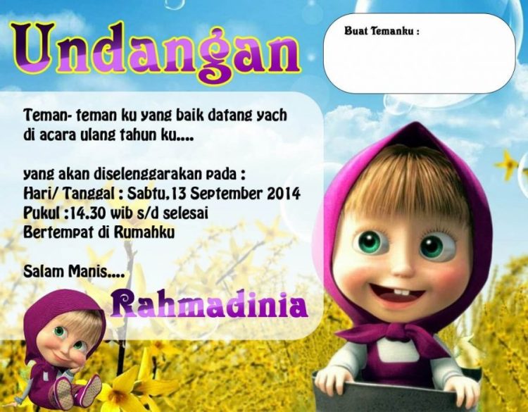 Detail Contoh Undangan Ulang Tahun Anak Yang Bisa Di Edit Nomer 33