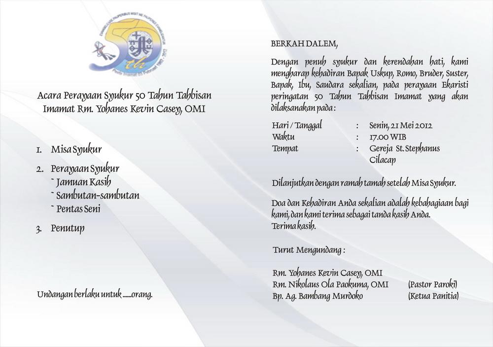 Contoh Undangan Ulang Tahun Gereja - 52+ Koleksi Gambar