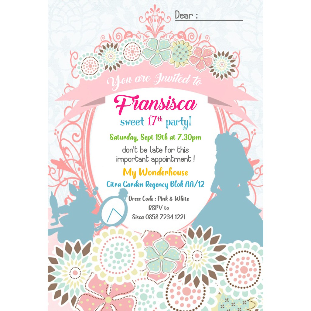 Detail Contoh Undangan Ulang Tahun Sweet Seventeen Koleksi Nomer 38