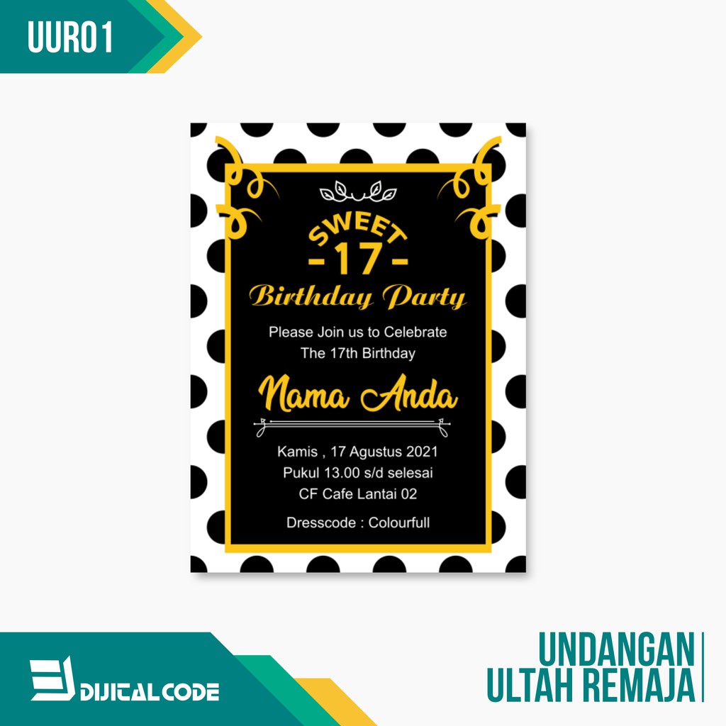 Detail Contoh Undangan Ultah 17 Nomer 17