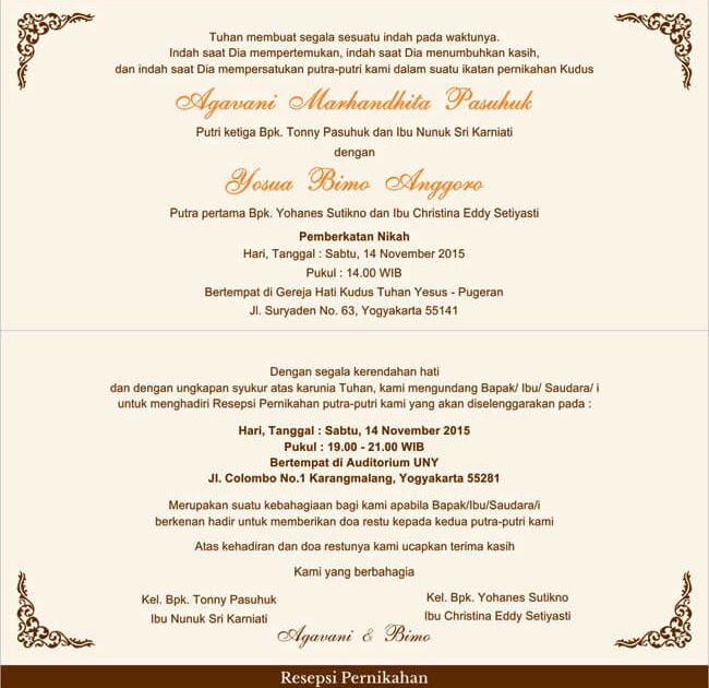 Detail Contoh Undangan Wedding Nomer 34