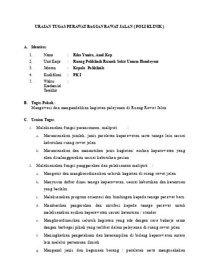 Detail Contoh Uraian Tugas Staf Nomer 20