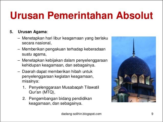 Detail Contoh Urusan Pemerintahan Absolut Nomer 14