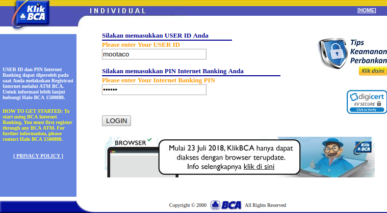 Detail Contoh User Id Bca Nomer 23