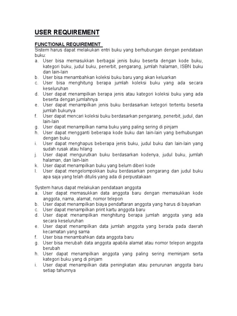 Detail Contoh User Requirement Nomer 4