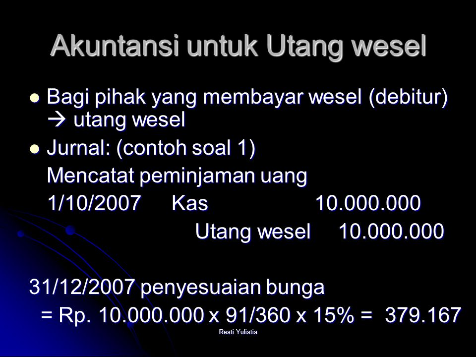 Detail Contoh Utang Wesel Nomer 25