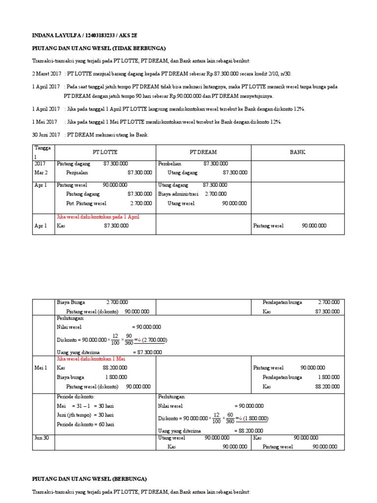 Detail Contoh Utang Wesel Nomer 35