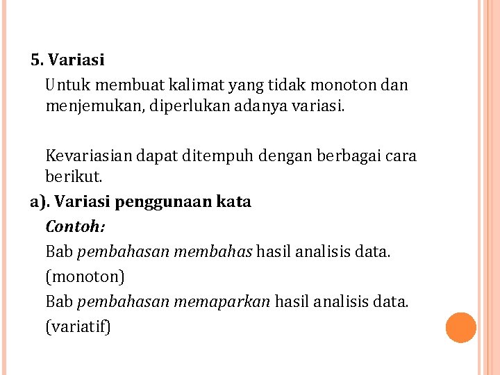 Detail Contoh Variasi Kalimat Nomer 20